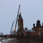 20161119-Установка купола на колокольню Троицкого храма в Смолино